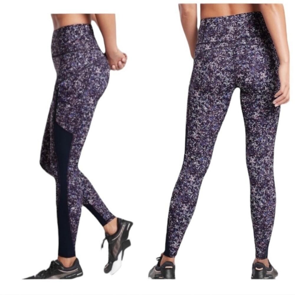 Athleta Rainier Printed Mesh Tight Leggings size Medium